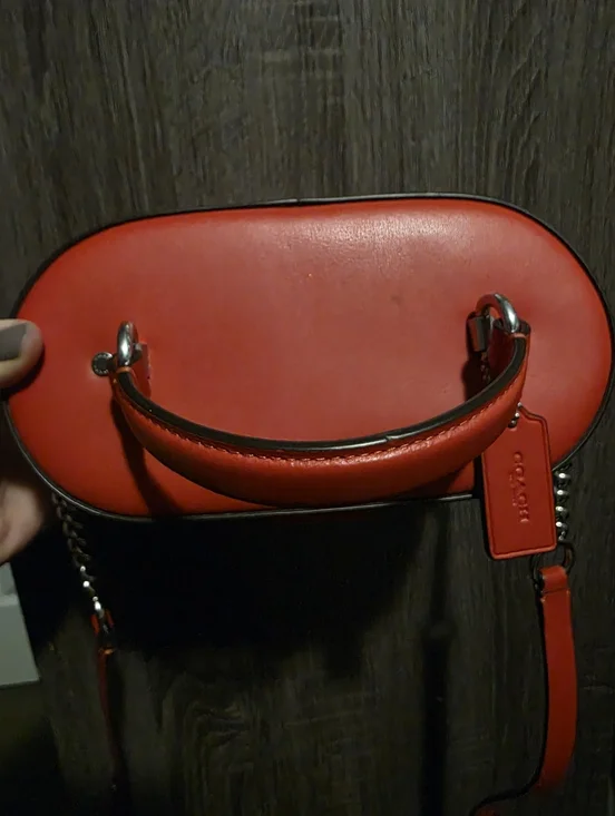 Coach Red Leather Top Handle Crossbody Satchel - Picture 3 of 13